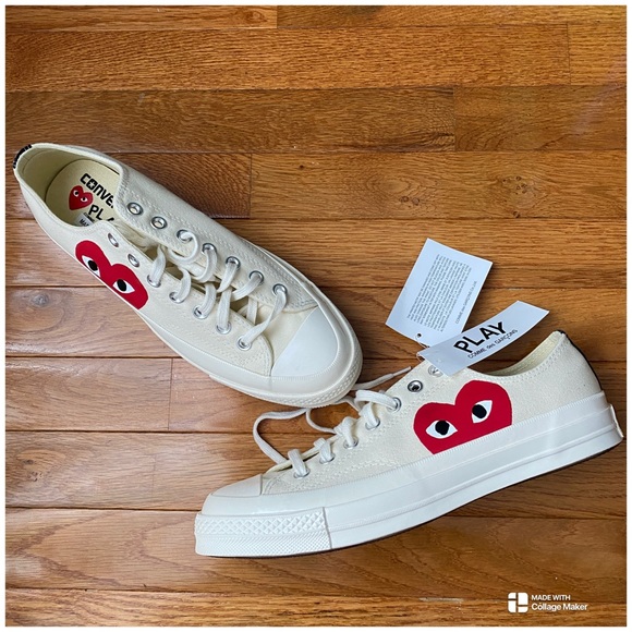Comme des Garcons Other - Comme des Garçons Off-White Converse Low Top Sneakers Men Size 9 (oversized)